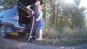 in the park, I fuck my mother-in-law in her pussy doggy style, then in her mouth and cum twice in a minute