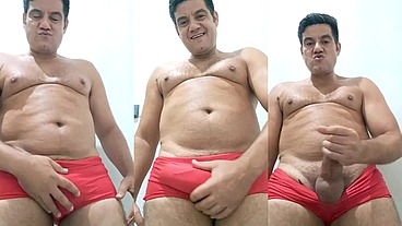 YURI GAÚCHO - BRAZILIAN BEAR AMATEUR HANDJOB AND BIG CUMLOAD