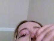Blackcockhoe slut drinking black sperm from condom full face  sissy
