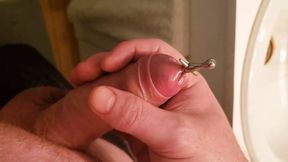 Sounding 6mm and masturbating