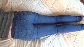 Compilation, 58 year old mature shows off her big ass with jeans on and jean bottoms