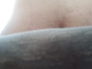 Masturbation with artificial vagina. Anal orgasmic contractions with ejaculation. From behind.