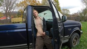 Straight 18 year old redneck cum on Step dad&amp;#039;s old truck. +moaning