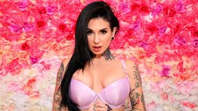 Big-boobed brunette in a corset Joanna Angel shows off her body