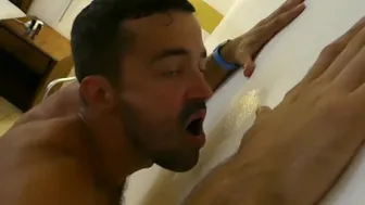 Masked stud takes big cock bareback in fetish scene