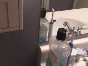 Cutie femboy pees in toilet