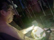 Disabled Boy Fucks Halloween Pumpkin till he Cums