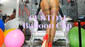 Bronze Pantyhose Balloon Popping Goddess: Inflates & Destroys Dozen Balloons in Tight Leather