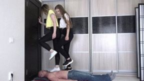 April & Karen - double sneakers trampling Full HD