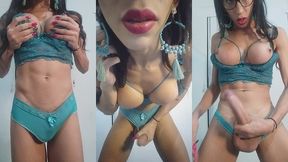 paloma veiga exibindo o volume marcando na calcinha dos seus 23cm ao acordar e mostrando o saco sado de leite