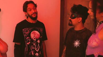 Brunette with a big ass gets fucked at a college party