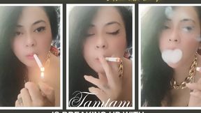 Tamtam is breaking up with you CLOSE UP SMOKING MARLBORO WHITE - AUDIBLE VIDEO -