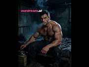 Rugged Shirtless Hunk Rook Smokes a Cigarette on His Bunk