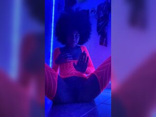 HOT DOXY Screwing Herself in Neon Underware Bodysuit in the Darksome