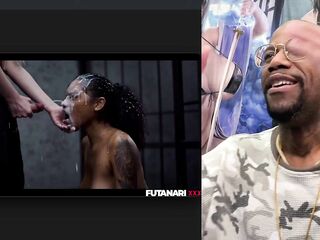 Gorgeous Bald Pussy Ebony Angel Getting Creampied By A Hard Transgender Schlong