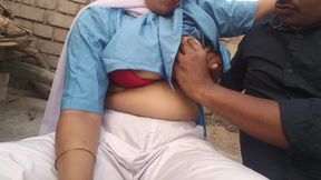 18 Years Virgin College Girl Big Boob Press by Her Step Stepbrother in Outdoor Desi Girl