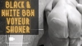 Black & White BBW Voyeur Shower 1080p