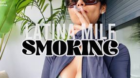 Latin MILF smoking on your face