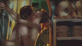 Helen Mirren and her kinda cock riding scene in the kitchen