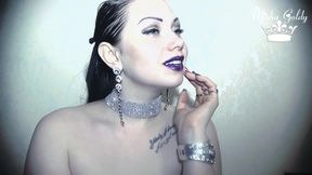 Purple glittery kissing &amp; lip smelling