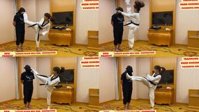 80kg, Black Belt Karate Girlfriend, Hard Kick Punishment, Game 2, Round 5