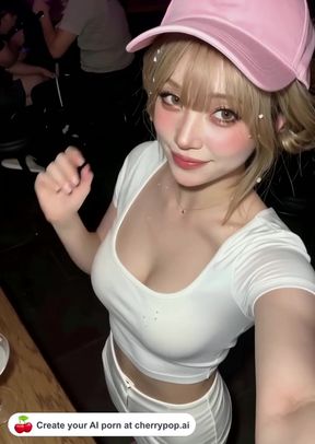 Slim blonde amateur gets animated in a Rule34 AI-generated 3D