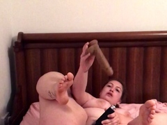 Chubby Brunette Big Boobs Dildo Masturbation