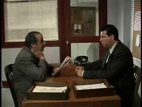 Steamy redhead with great tits suspected of fucked in interrogation room