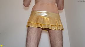 Golden Miniskirt -couldn't Wait- Try on