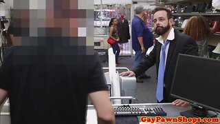 Bearded pawner fucking broker in his ass