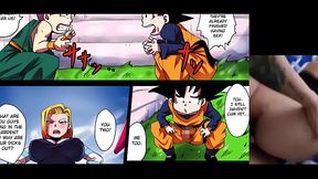 Viendo porno de la androide 18 con mi madrastra mientras la follo