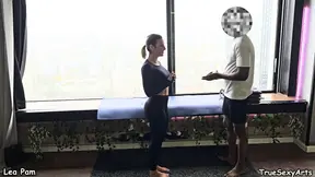 Lea Pam 4K French Fitness Babe seduces Personal Trainer & fucks during Intense Home Workout