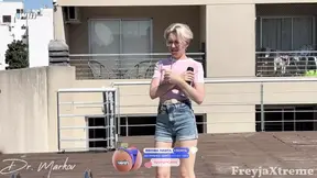 Freyjaxtreme Asks the Neighbor to Prepare Her Ass for the Trip