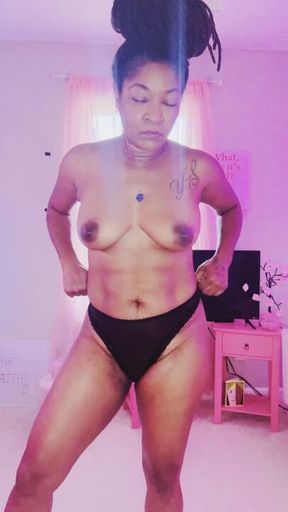 Modeling in Black Lace Underwear