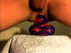 amateur Anal sex toy fun with flint the bad dragon !