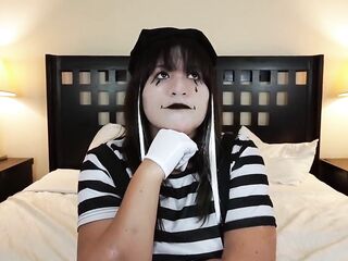 Excited Mime Tries to Make Dude Smile