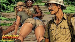 Extreme Blowjob and Fucking in the Jungle, White Wife and BBC