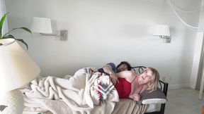 stepmom shares a single hotel room bed with stepson