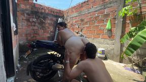 My Neighbor Helps Me Wash up and Then He Fucks Me Really Well