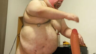 Hardcore solo girl movie of bear Canadian chubby gays getting anally fucked with dildo