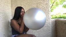 24 inch Balloon Outside Blow to Pop