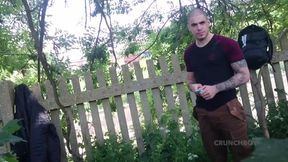 Oscar Wood used raw by John Strap in exhi park in London