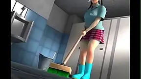 Office Temptation: Hot Cleaner Seduces Her Boss in Steamy 3D Fantasy