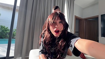 Fucked Japanese stepsister and filmed it on camera