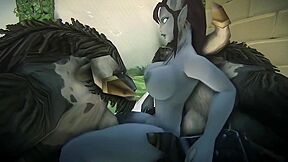 Elven Beauty Tames The Of Two Bulls From World Of Warcraft