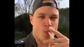 Man Smokes Seductively in Intense Fetish Solo Gay Sex Scene