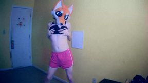 Foxie Strips to His Sexy Black Underwear
