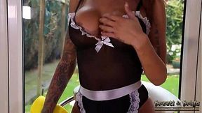 Sexy UK Maid Strips and Masturbates for Your Pleasure