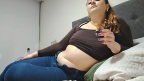 Nicole's Massive Pizza Binge: Belly Bursting Bliss