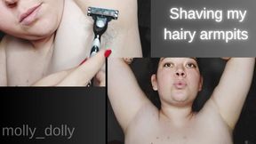 Bbw girl shaving her hairy armpits_mollydolly